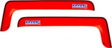 Дефлекторы REIN для окон (накладной скотч 3М) (2 шт.) DAF XF 95 1998-2021 (короткий) Красный