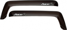 Дефлекторы REIN для окон (накладной скотч 3М) (2 шт.) Mercedes-Benz Axor 2001-2021 (короткий) Дымчатый